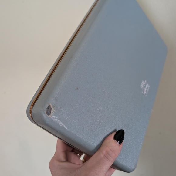 Vintage Gray Blue Floral Jewelry Box - Picture 8 of 13